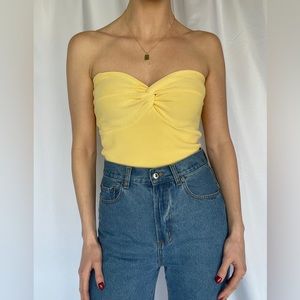 Ribbed Strapless Top with Sweetheart Neckline